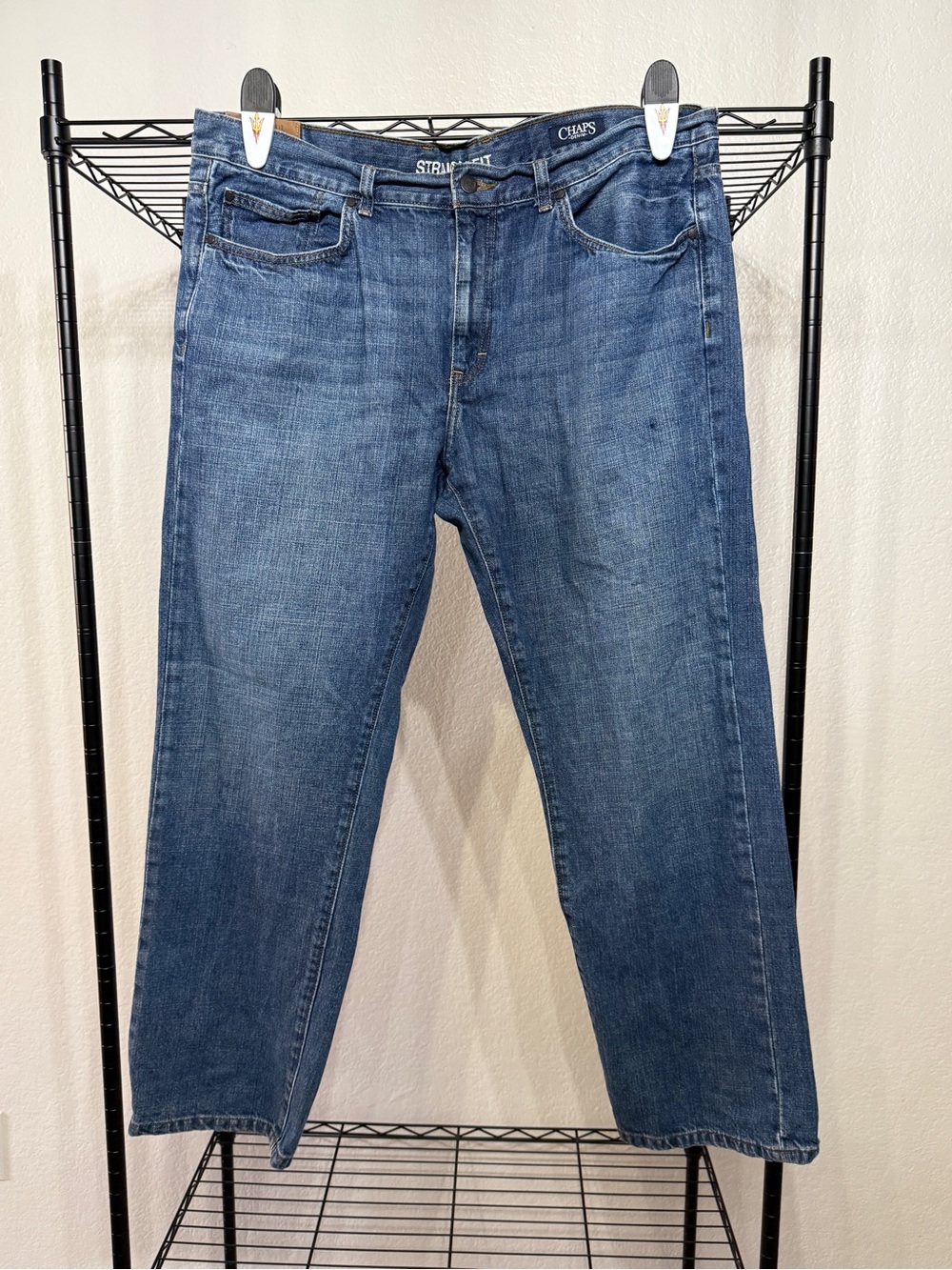 Chaps Men's Straight Leg Jeans - Mid Blue